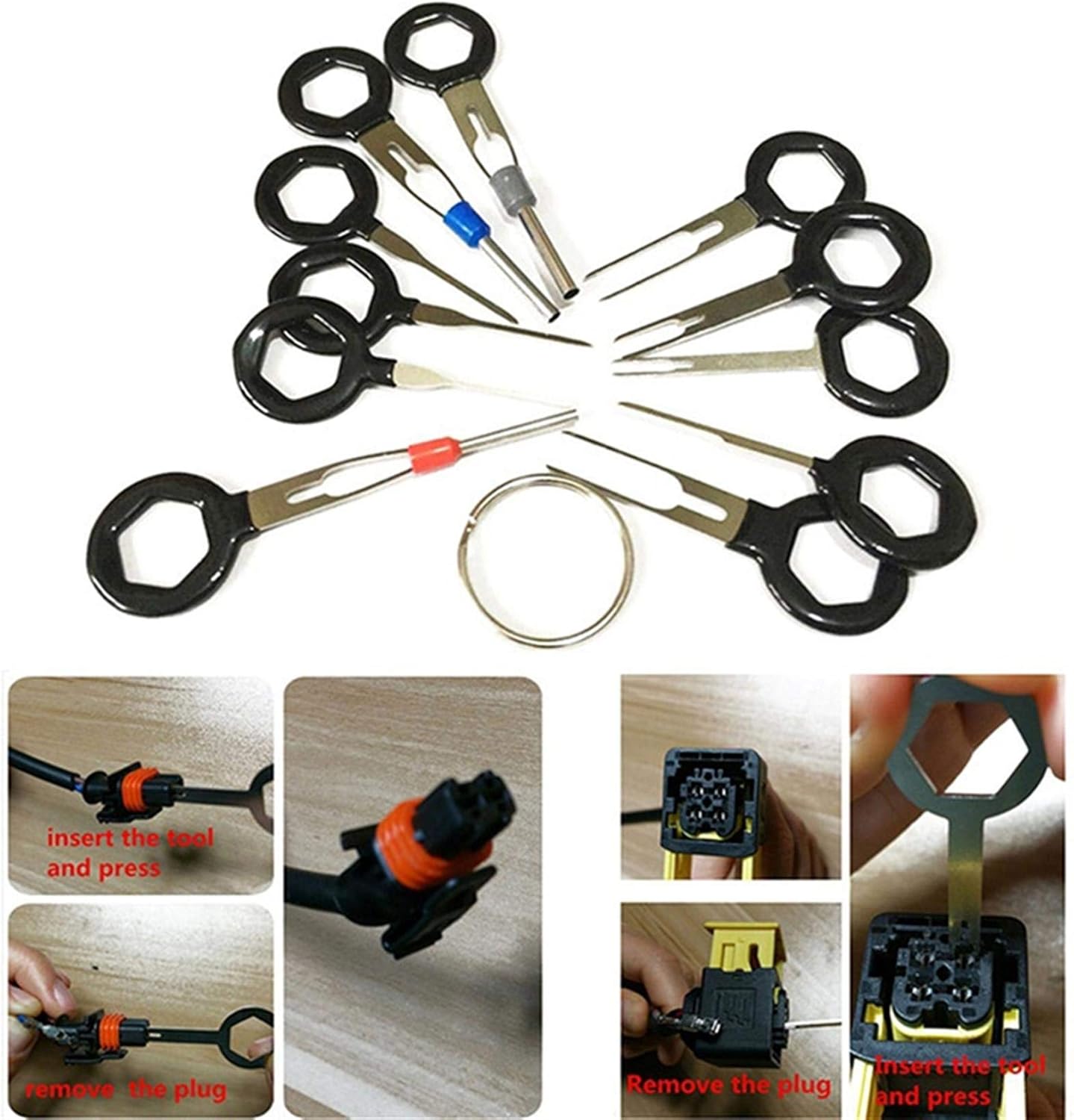 EJY 11 PCS Auto Terminal Removal Tool Key Extractor Tool Pin Extraction