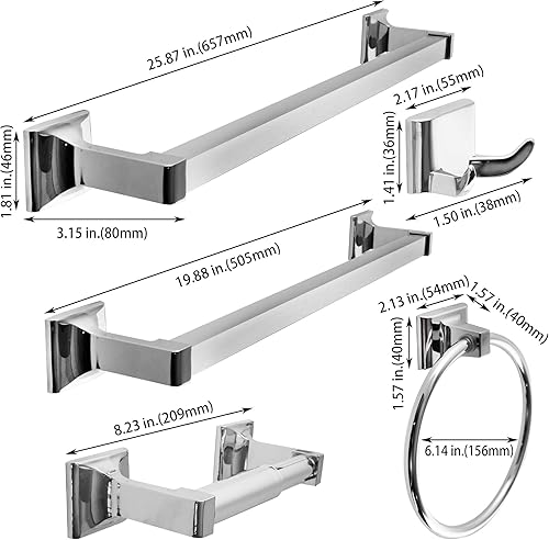 Miniatura 2 de SENTO - Juego de accesorios de baño clásicos para bodega, juego de accesorios de baño de metal resistente para montar en la pared, incluye gancho
