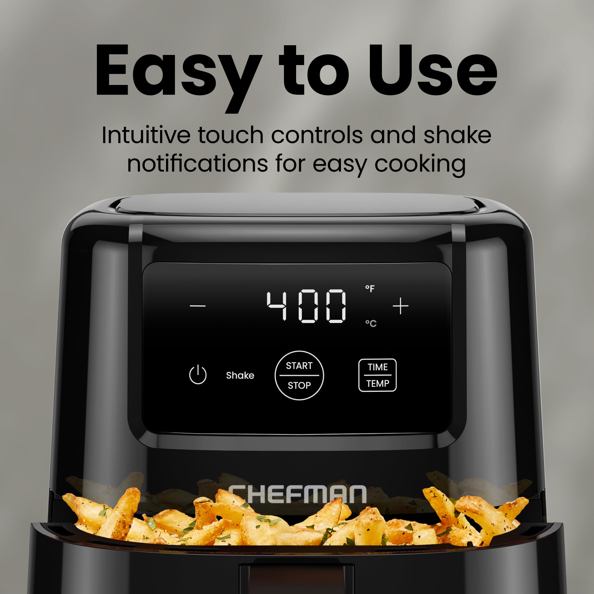 CHEFMAN 2 Qt Mini Air Fryer – Digital Space-Saving Compact Air Fryer with Nonstick and Dishwasher Safe Basket, Quick & Easy Meals in Minutes, Features Digital Timer and Shake Reminder – Black