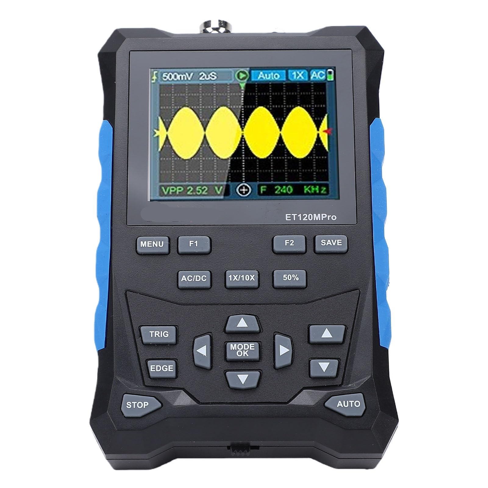 Generic Osciloscopio Digital Portátil con Ancho de Banda de 120 MHz Excelente Precisión para I+D y Educación Pantalla a Color de 2,4 Pulgadas