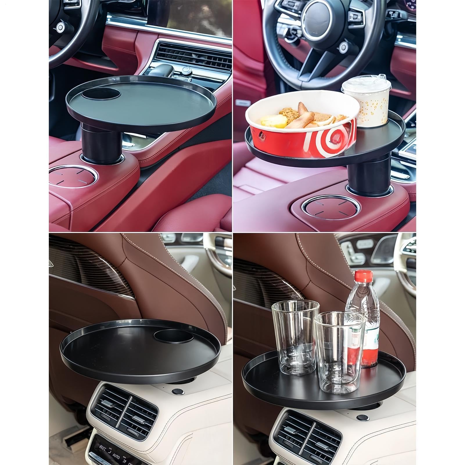Vassoio porta bicchiere, portatile, espandibile, regolabile, per viaggi su strada, auto, snack, bevande, per camper, SUV, camion, berlina, mangiare, lavoro, viaggi su strada, lunghi spostamenti in