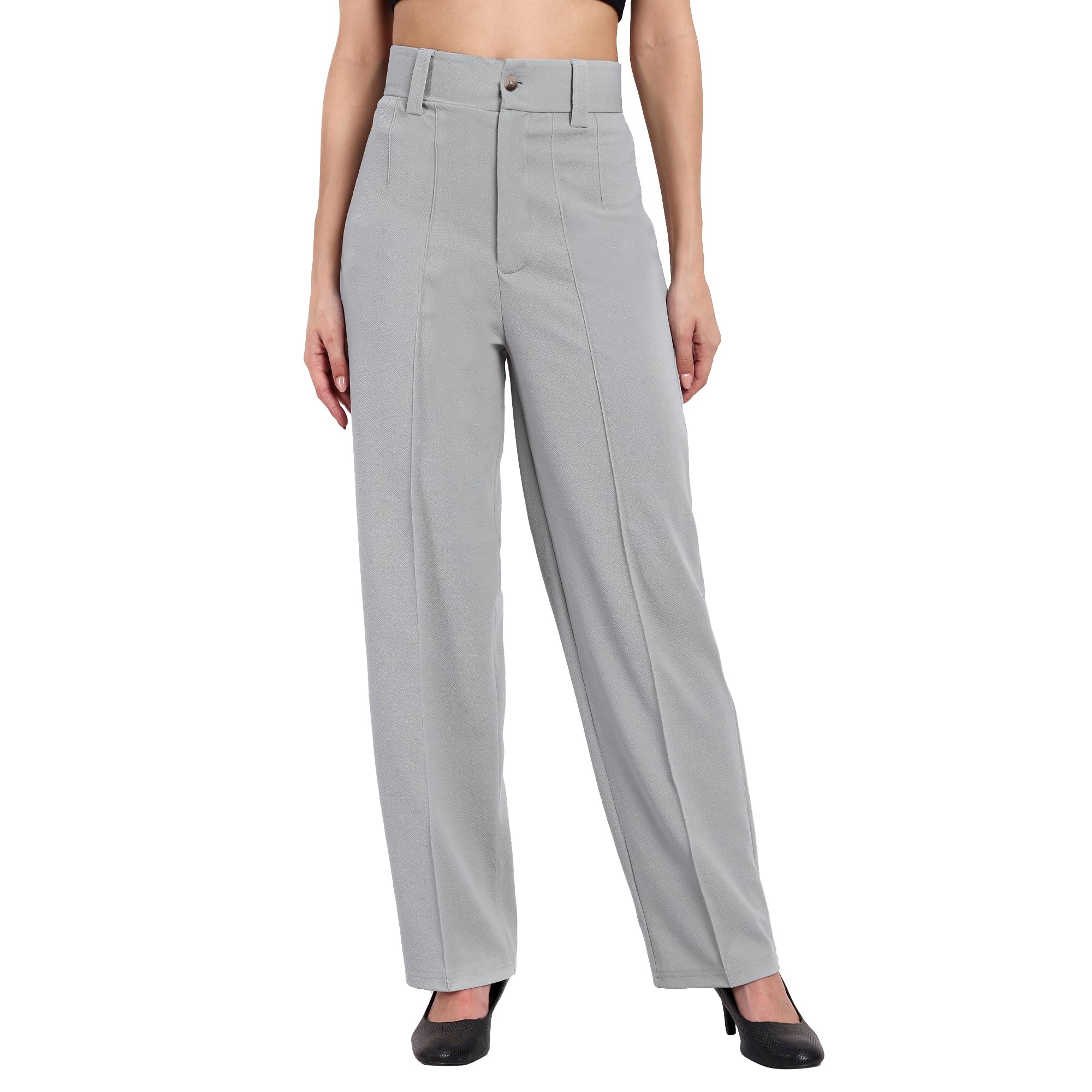 High Waist Trousers for Women – Straight Fit Korean Style Formal Pants | Elegant Workwear for Office-image-26