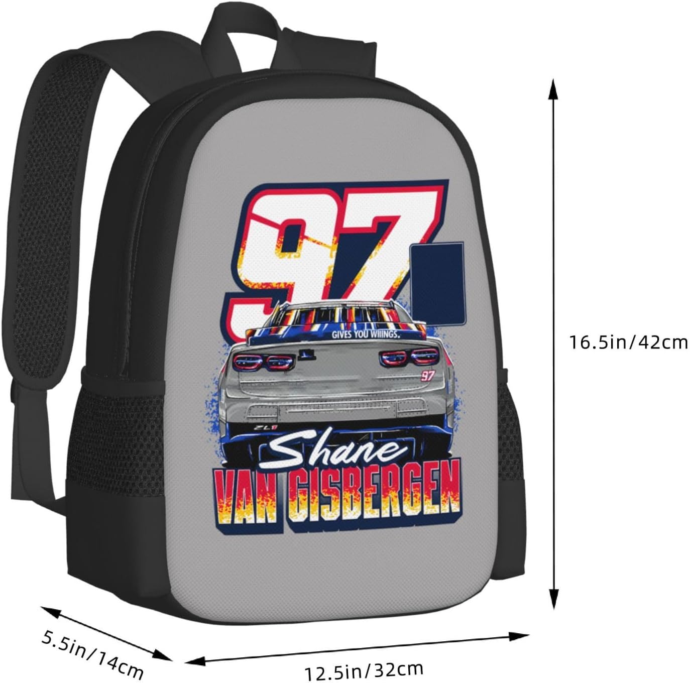 Shane van Gisbergen 97 Backpack Lightweight Large Capacity Laptop Backpack Travel Backpacks For Unisex image 3