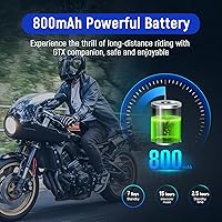 Vista 6 de LEXIN GTX Auriculares Bluetooth para Motocicleta, Sistema de Comunicación de Casco para 10 Motociclistas, Intercomunicador de Grupo con Multitarea