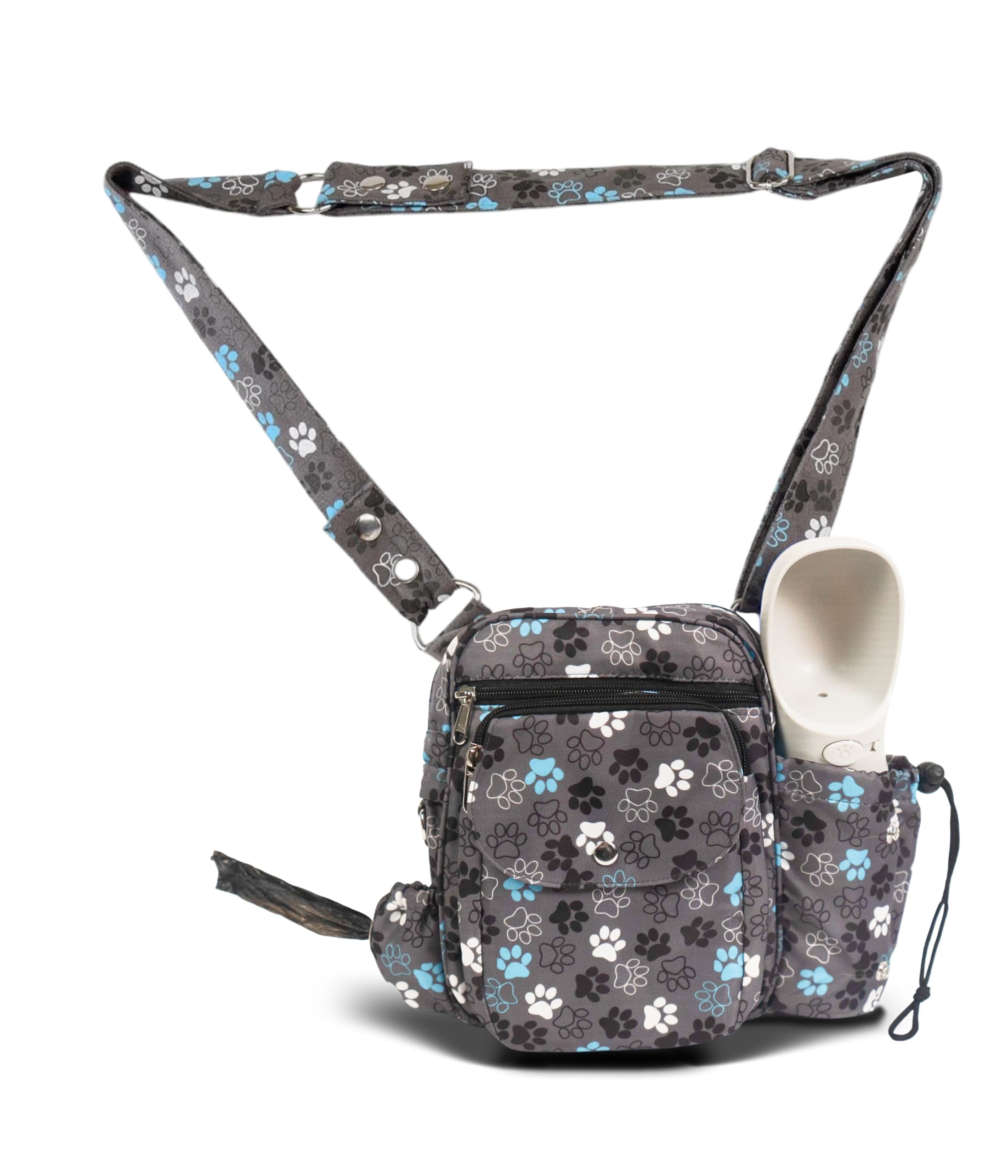 Konstanz Mandala 71049 – Gassitasche mit integriertem Flaschenhalter – Leckerlitasche für Hunde, wasserabweisend, 2-in-1 Tasche – für Gassi & Training