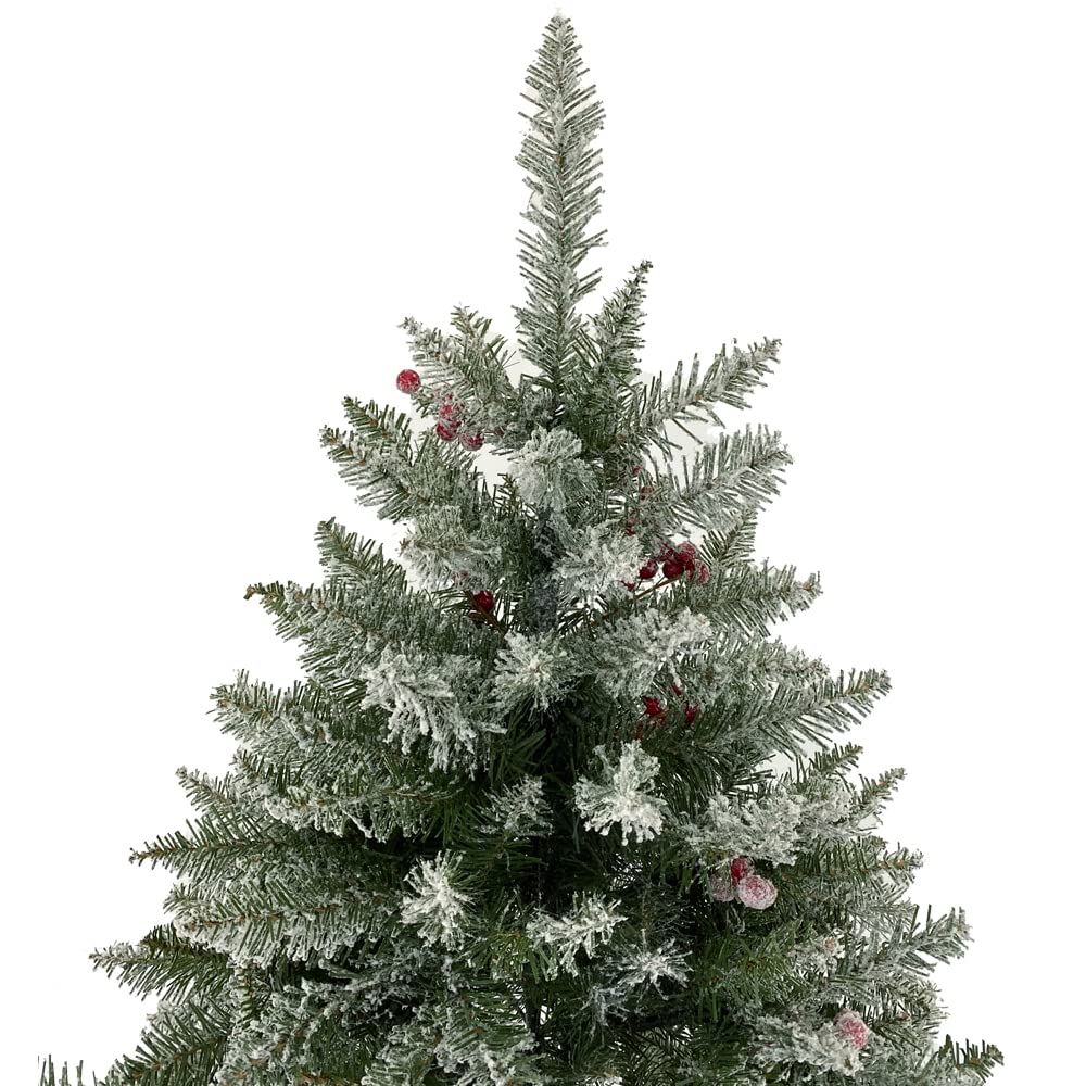 Amazon.co.jp: 最高級 クリスマスツリー210cm 雪化粧、赤い実付き