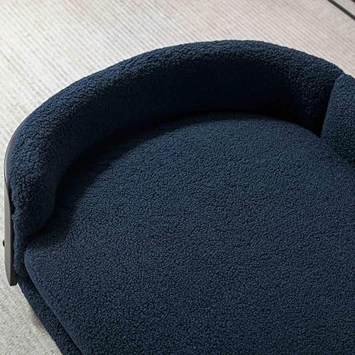 Miniatura 6 de FRITHJILL Sofá cama elevado para mascotas con patas de madera maciza, respaldo de madera doblada y cojín de cachemira, muebles de lujo para mascotas