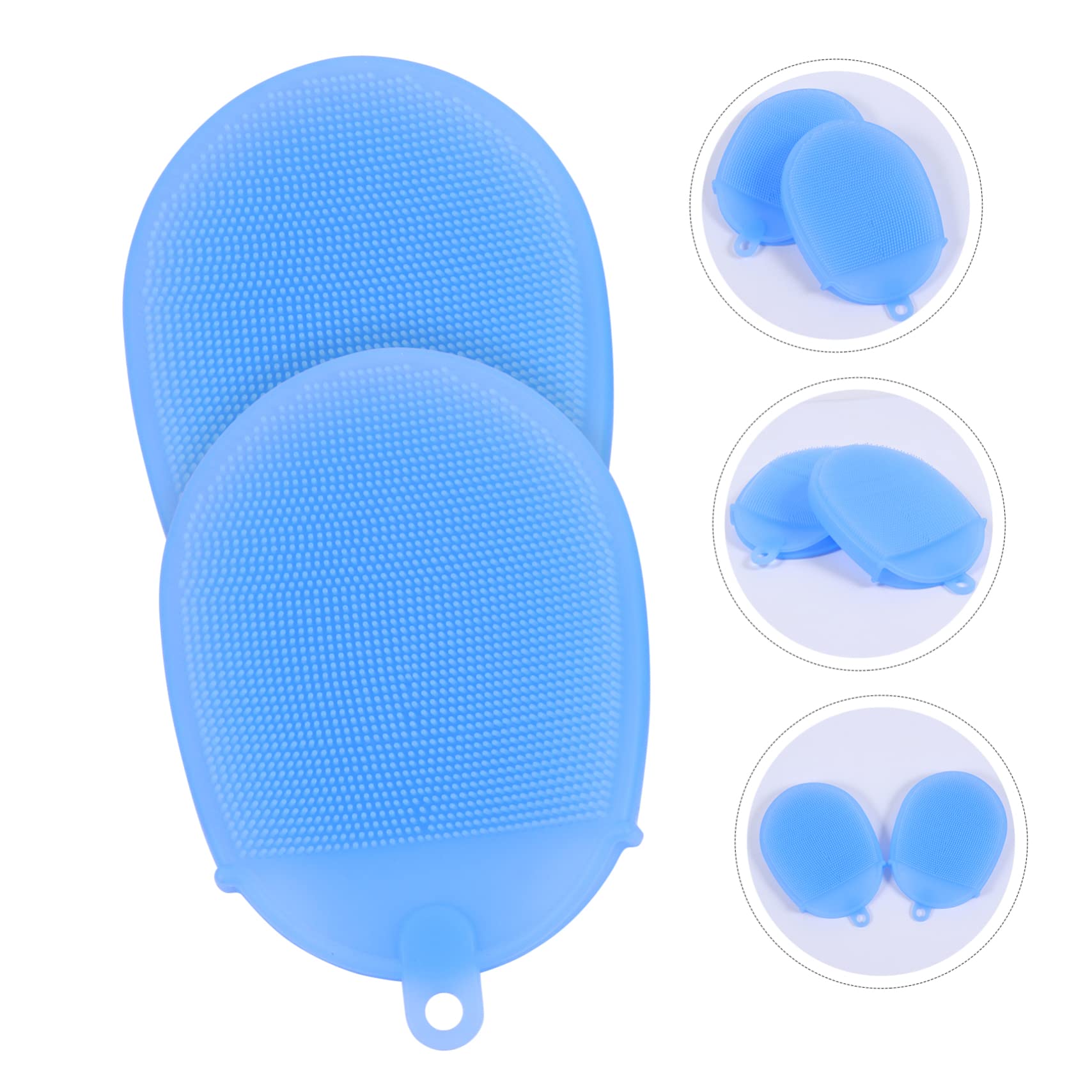 Angoily 2piezas Cepillo de Baño de Silicona Depurador Corporal para Exfoliar y Masajear Cepillo de Limpieza para Lavar el Cabello la Ducha
