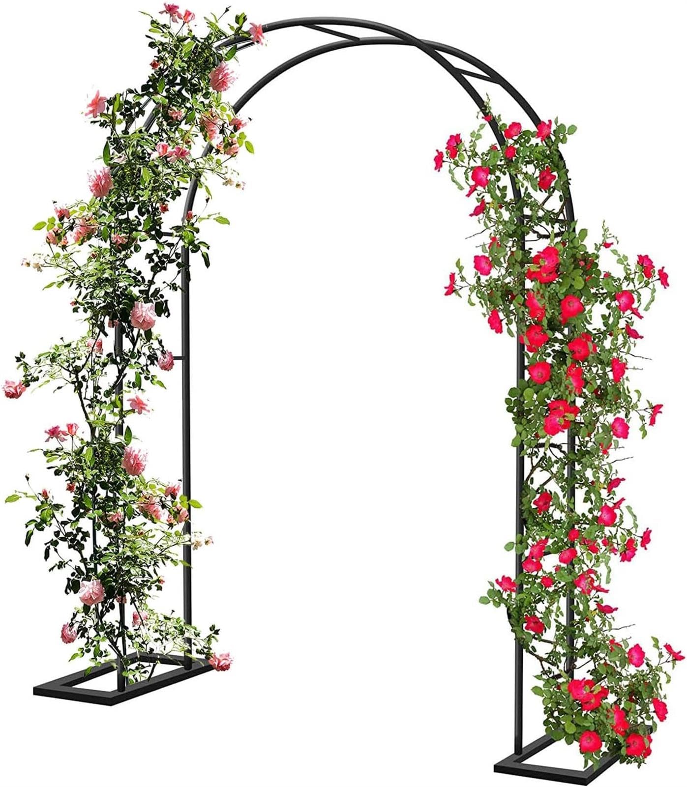 Arche de jardin blanche 240x220cm en fer pour rosier grimpant et cactus