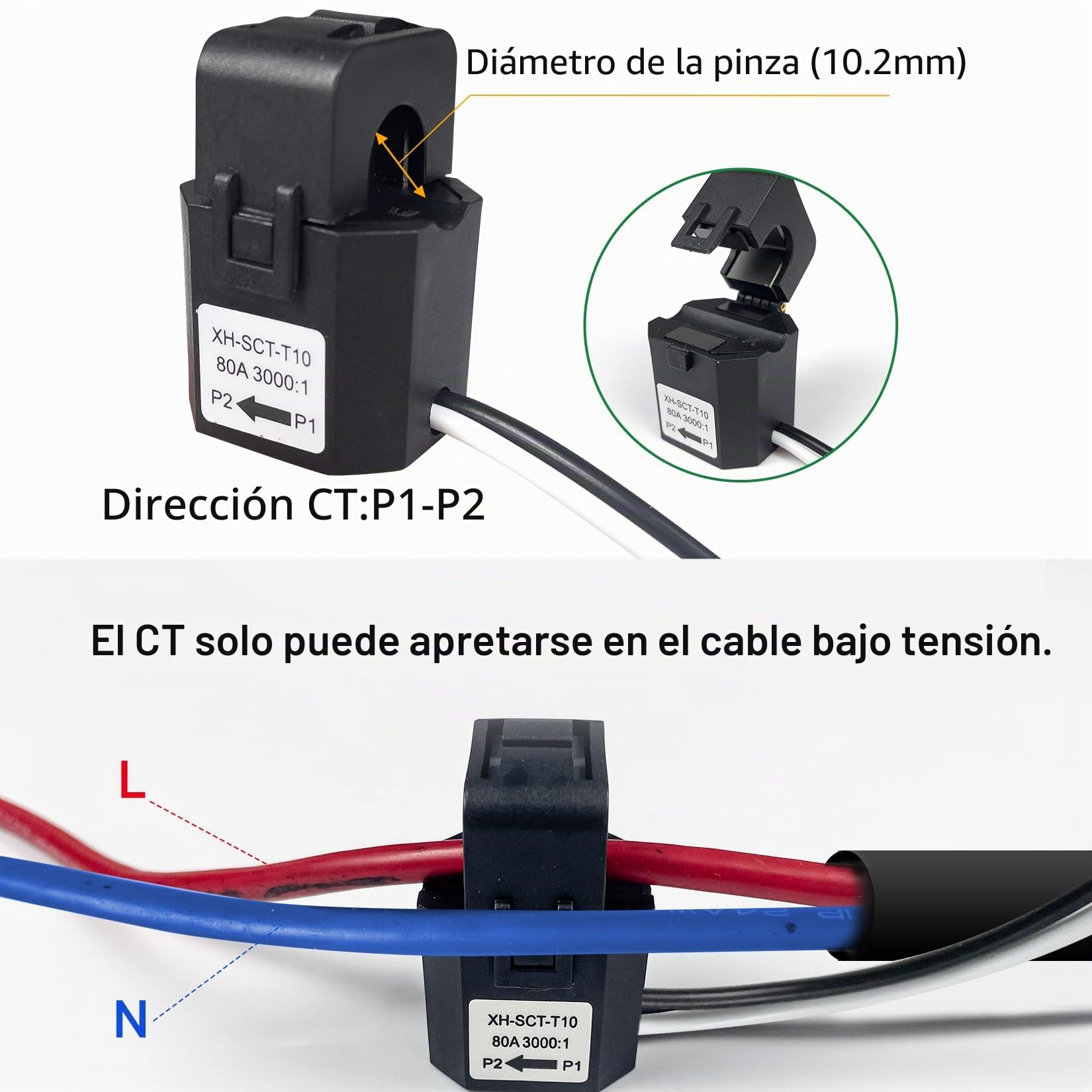 Monitor de potencia de riel DIN WiFi Tuya, 80A bidireccional, monofásico/3-fases, voltaje y corriente en tiempo real, control por Alexa y Google, protección contra sobrecargas