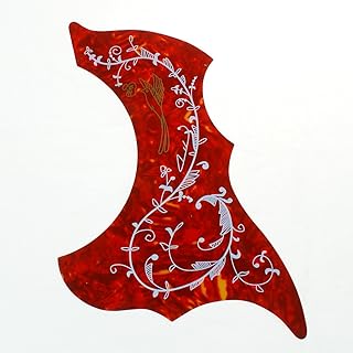Hummingbird style Acoustic Guitar Pickguard BLACK Style-1, red tortoise