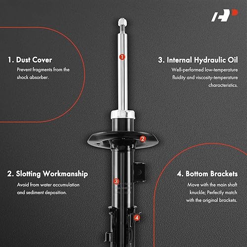 Miniatura 3 de A-Premium Par delantero 2 Conjunto de puntal compatible con Kia ForteForte5 2014-2018, Forte Koup 2014-2016, lado del conductor y del pasajero