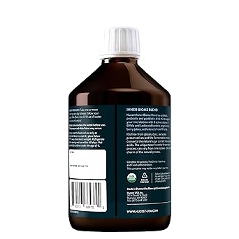 Nuzest - Inner Biome Blend Prebiotic, Probiotic & Postbiotic Liquid Drink Mix Microbiome Support 8 Microbiotic Cultures, 19 Fermented Herbs - Vegan - Organic - Berry Flavour - 16.9 fl.oz/ 500ml