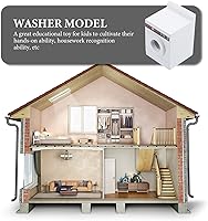 Vista 4 de Muebles de casa de muñecas en miniatura Lavadora de casa de muñecas 1 casa de muñecas en miniatura a escala 12, muebles de lavandería