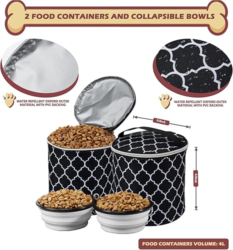 Miniatura 4 de BAGLHER Mochila de viaje para perros, mochila de suministros para mascotas aprobada por aerolíneas, mochila de viaje para perros con 2 cuencos