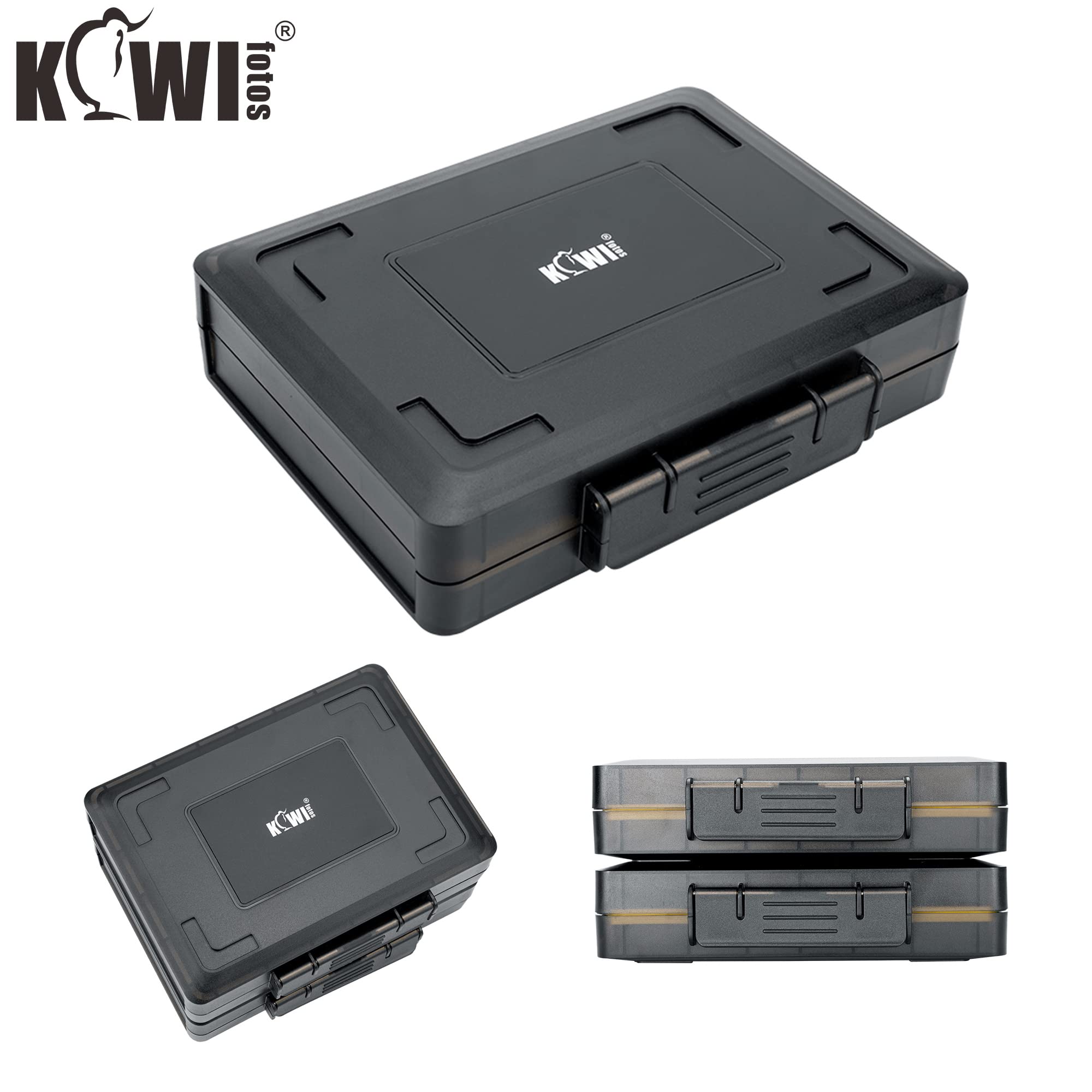 KIWIFOTOS Memory Card Flash Drive Storage Case for 30 CFexpress Type A, SD Nintendo Switch (NS) Game Card, PSV PS Vita Card & 16 USB Thumb Flash Stackable Anti-Slip Water-Resistant