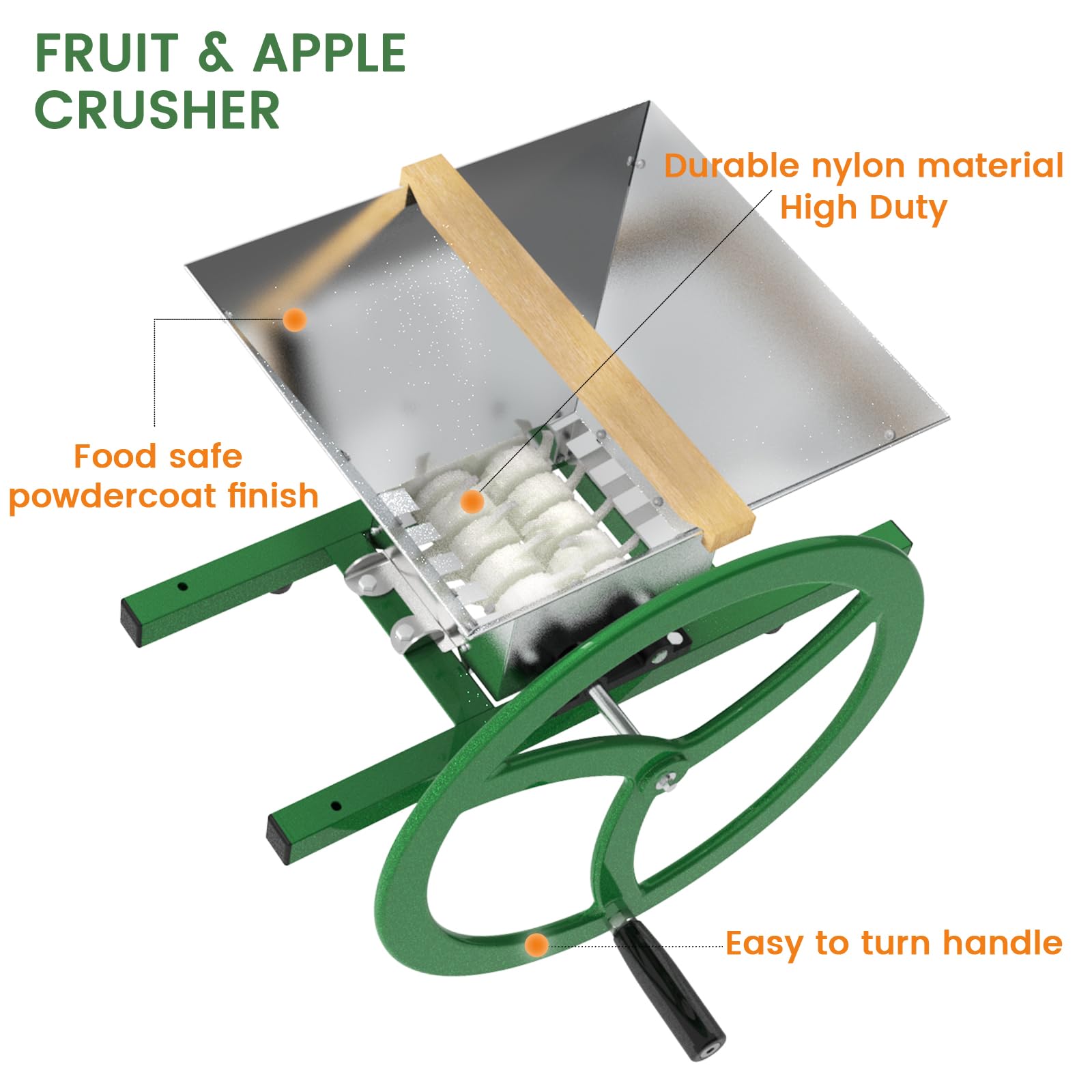 Frantoio per frutta e mele, 7 l, in acciaio inox, manuale, spremiagrumi per spremere vino e sidro