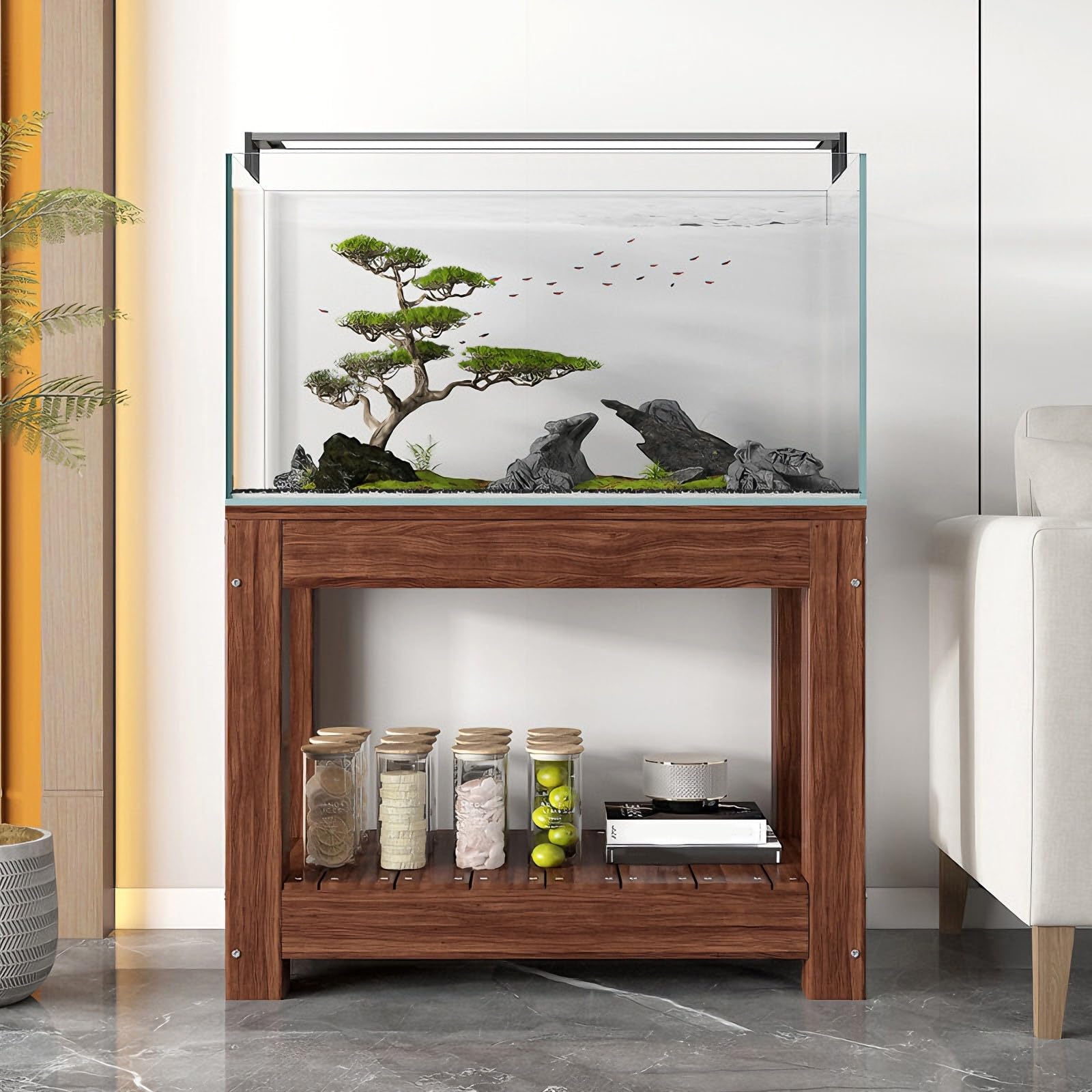 Supporto per acquario in legno massiccio, forte capacità di carico