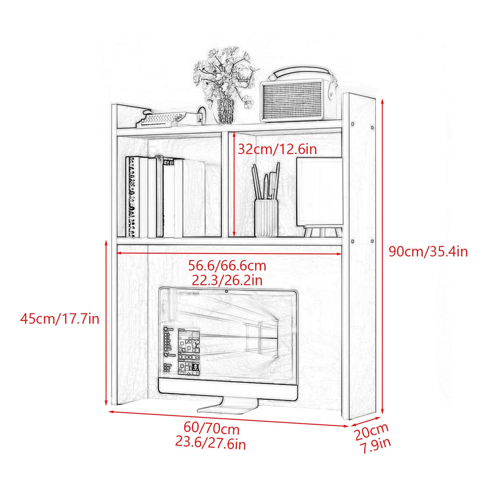 Generico Scrivania per dormitorio, Organizer per scrivania per Insegnanti con Scomparti, Soluzione di archiviazione per Tavolo per Computer per Ufficio e casa, Accessori da scrivania Eleganti e funzi