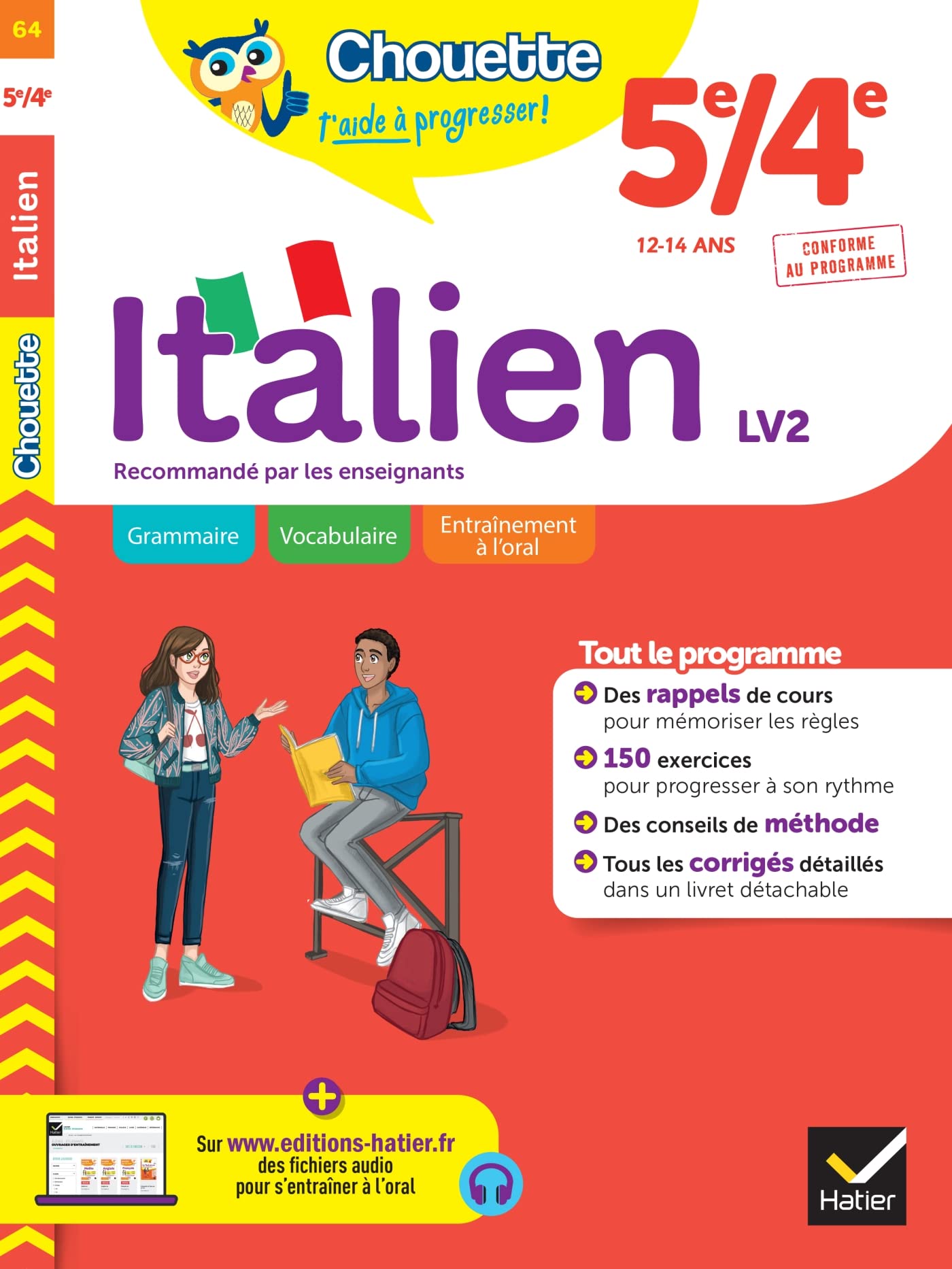 Chouette - Italien 5e/4e - LV2 (A1+, A2): cahier de révision et d'entraînement recommandé par les enseignants
