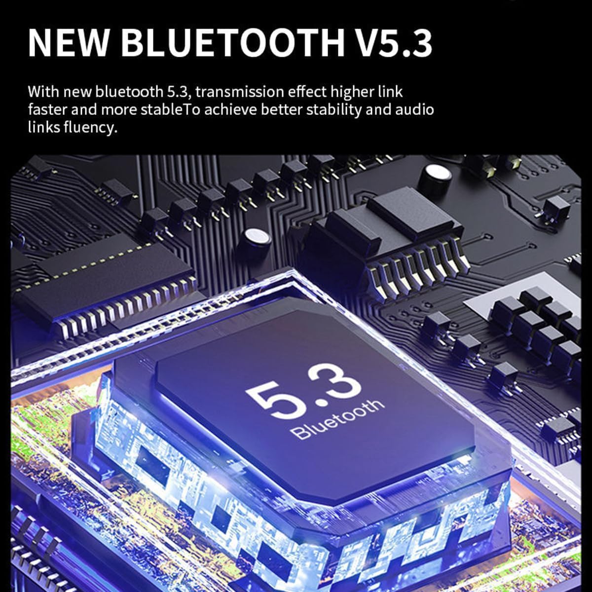 Open-Ear Wireless Earbuds with Earhook Bluetooth 5.3 Headphones with Mic, 24Hrs Playback Sport Ear Buds,Ultra-Comfort,Lightweight Design,Fast Charging,Compatible with iPhone & Android,Black