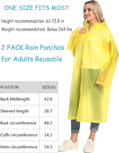 Miniatura 5 de Ponchos de lluvia para adultos, impermeables, reutilizables, para supervivencia, resistentes, militares, impermeables, 2 paquetes de abrigo de