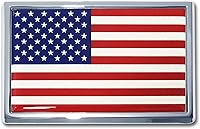 Vista 1 de Elektroplate Emblema cromado de metal de la bandera de Estados Unidos, tamaño del automóvil de 3.4 x 2.2 pulgadas, resistente a la intemperie