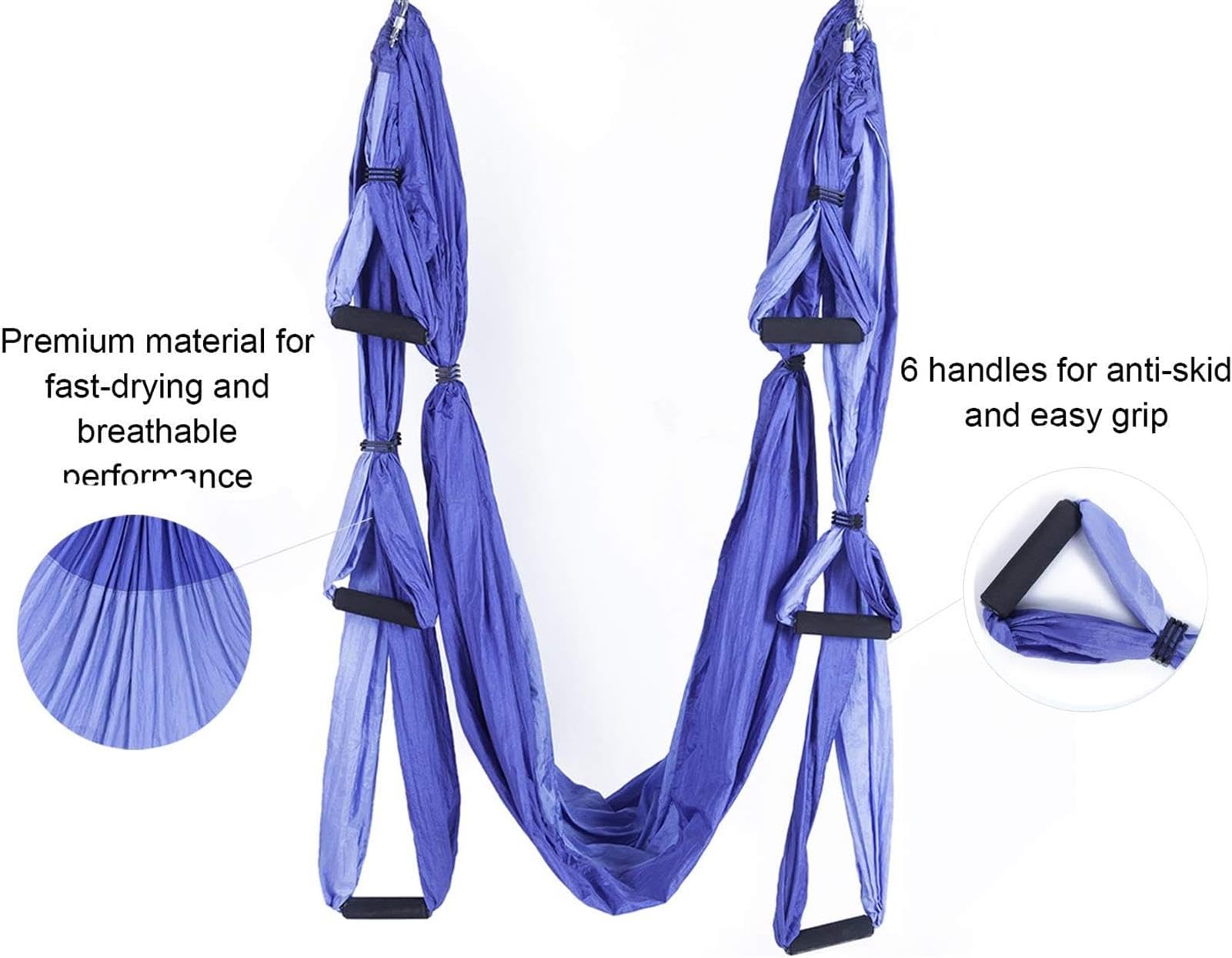 Luft-Yoga,Yoga Hängematte Trapes,Nicht-elastische Luft-Yoga Zug-Seil,Yoga Inversion Hammock Schaukel,für Yoga,Pilates Anti-Schwerkraft, Montagezubehör enthalten,2