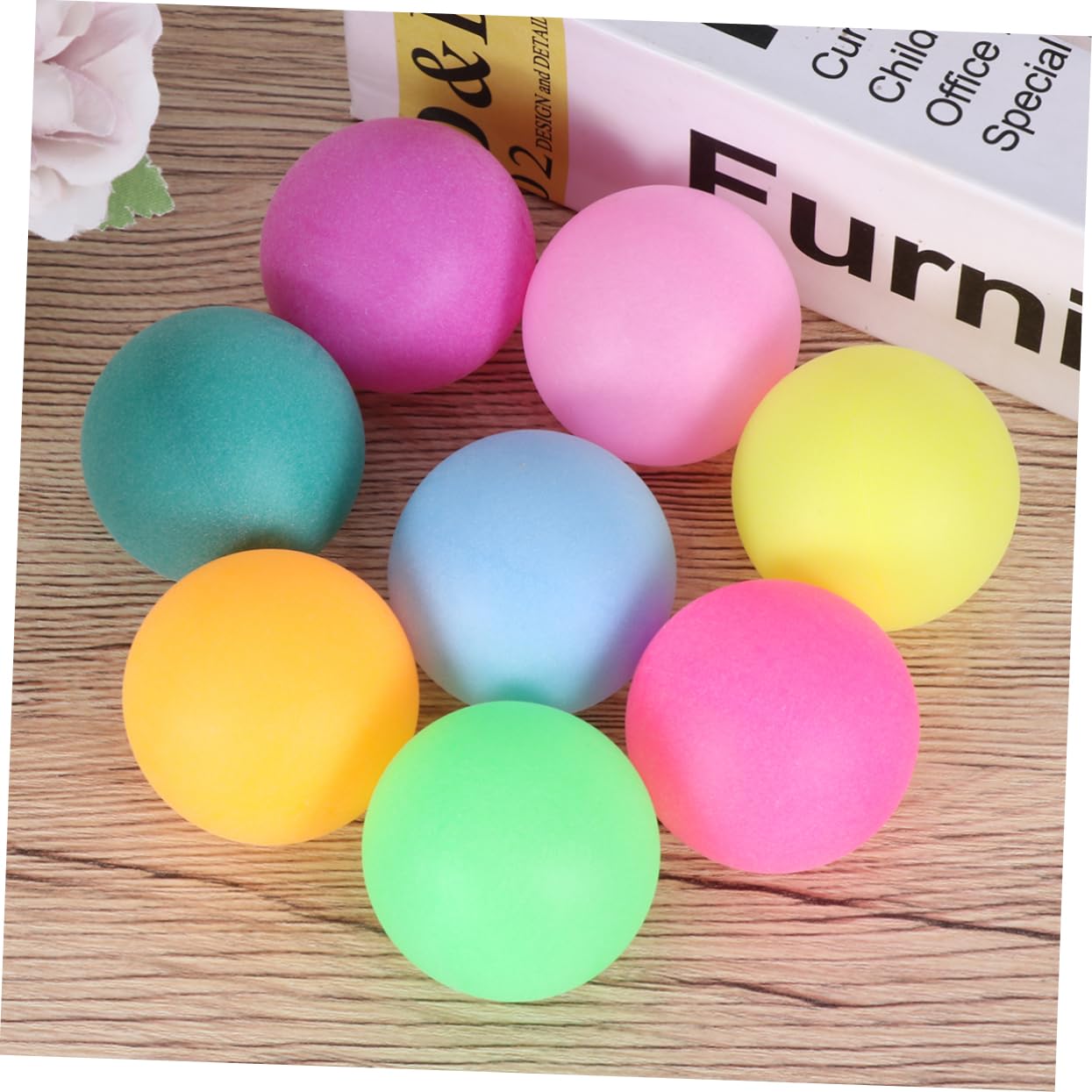 BESTonZON 2sets Colorful Seamless Table Tennis Balls for Party and Training Durable Easy to Find for Games and Pong Activities Mixed Colors 100pcs*2