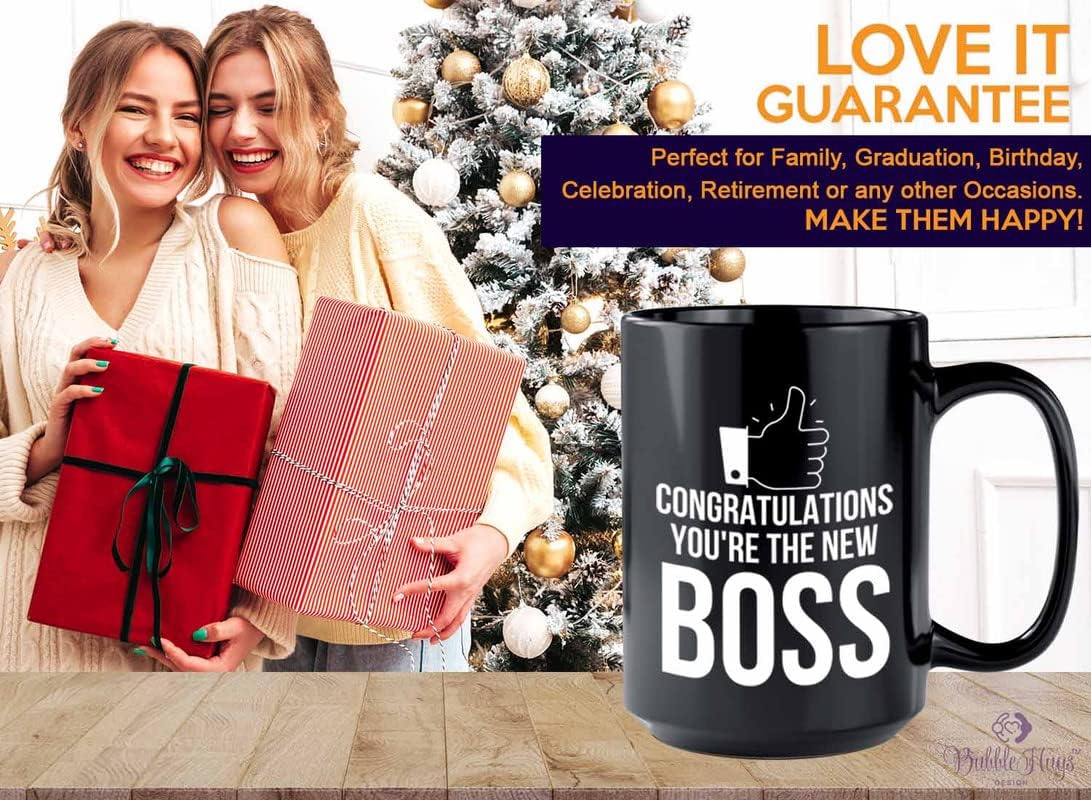 Boss Coffee Mug 15oz Black - You’re The New Boss - Businessman Employee Head Manager CEO Chief Leader Headman Supervisor Management Company Chairman