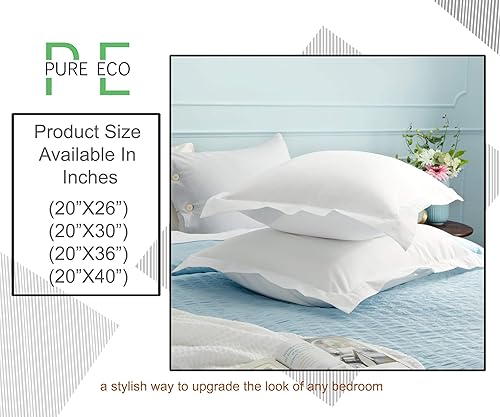 Miniatura 7 de Pure Eco Juego de 2 fundas de almohada de color verde salvia, tamaño estándar de 20 x 26 pulgadas, suaves, lujosas y hermosas de 500 hilos, 100%