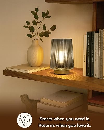 Miniatura 5 de Lámpara de mesa con temporizador, funciona con pilas, lámpara de batería pequeña inalámbrica con bombilla LED, lámpara de noche decorativa para sala
