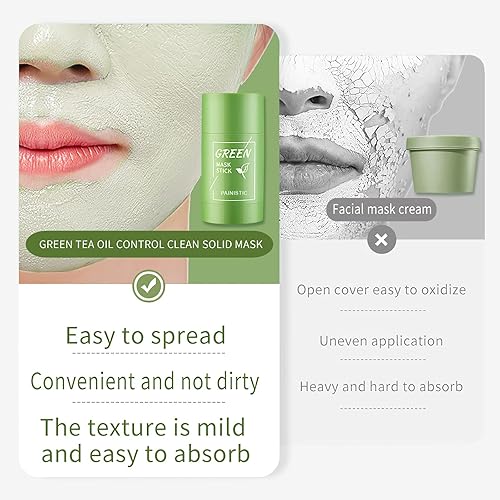 Miniatura 6 de Ursoulney Mascarilla de té verde para cara, removedor de puntos negros, máscara facial para el cuidado de la piel, limpieza profunda de poros de té