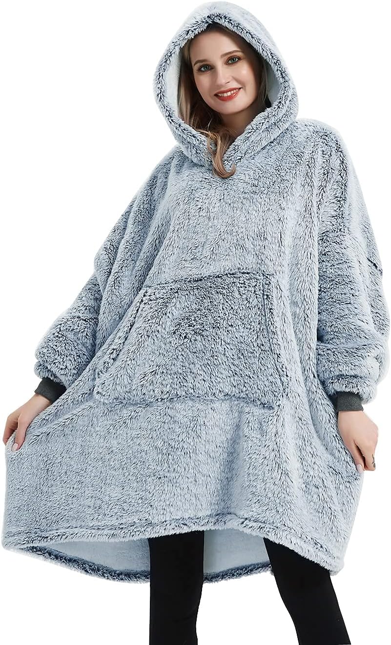 Kids Oversized Hoodie Blanket - Super Soft Fleece Snuggle Hoodie For Boys & Girls Age 3-13