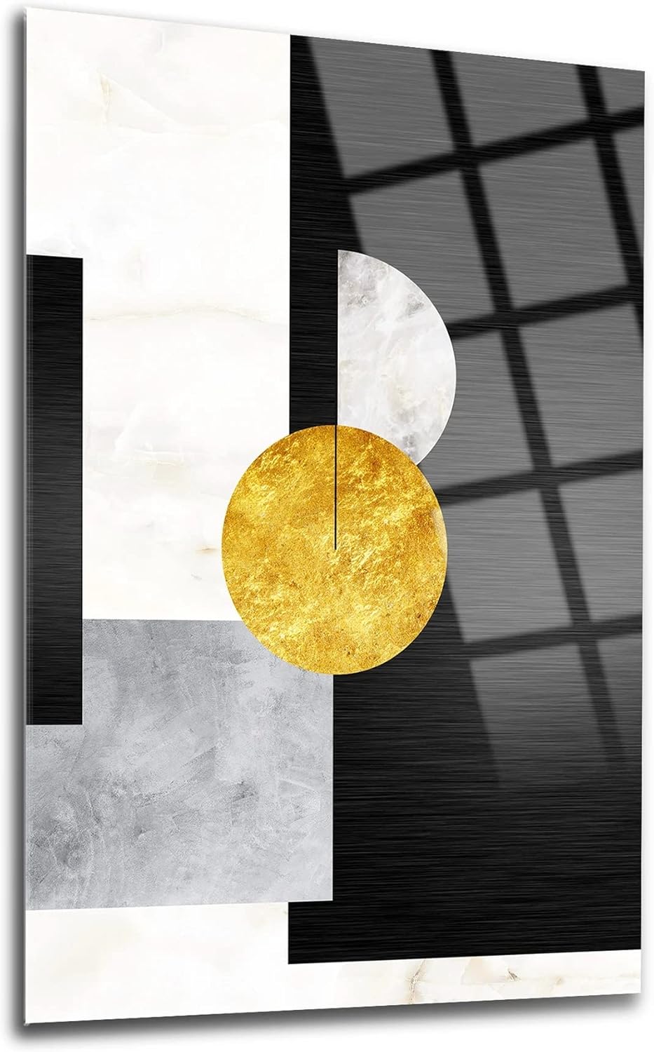 DEKADRON Geometric Design 1 Wall Decor, Glass Wall Art, Frameless Free Floating Tempered Glass Panel, Living Room Decoration (11.8”W x 17.7”H- 30x45cm)