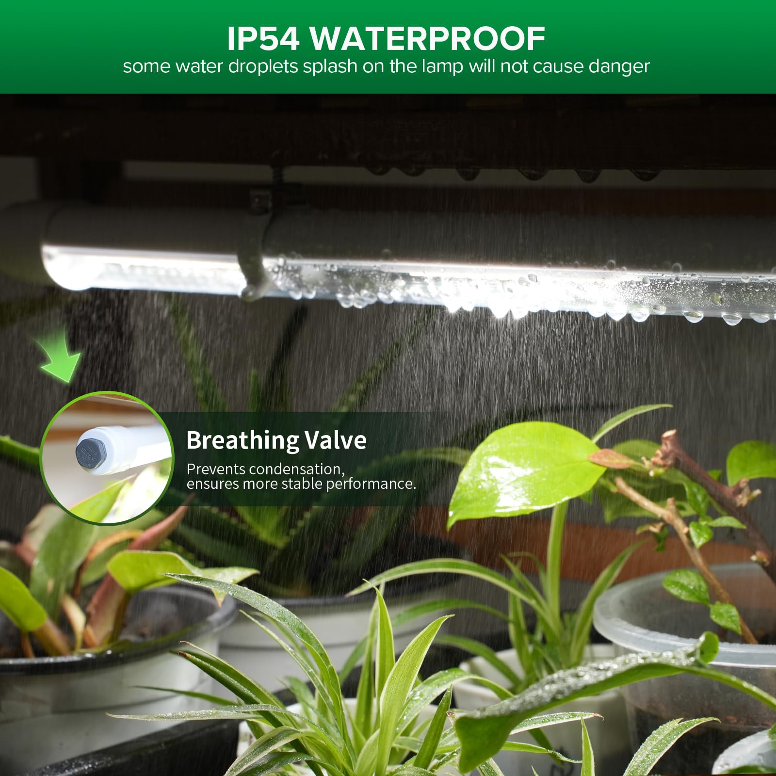 SANSI 15W LED Lampada per Piante a Spettro Completo da Interno, 42cm T8 Grow Light con Impermeabile IP54, Luce da 4000K con Valvola di Sfiato, Ideale per Semina, Crescita, Serre e Scaffali per Piante