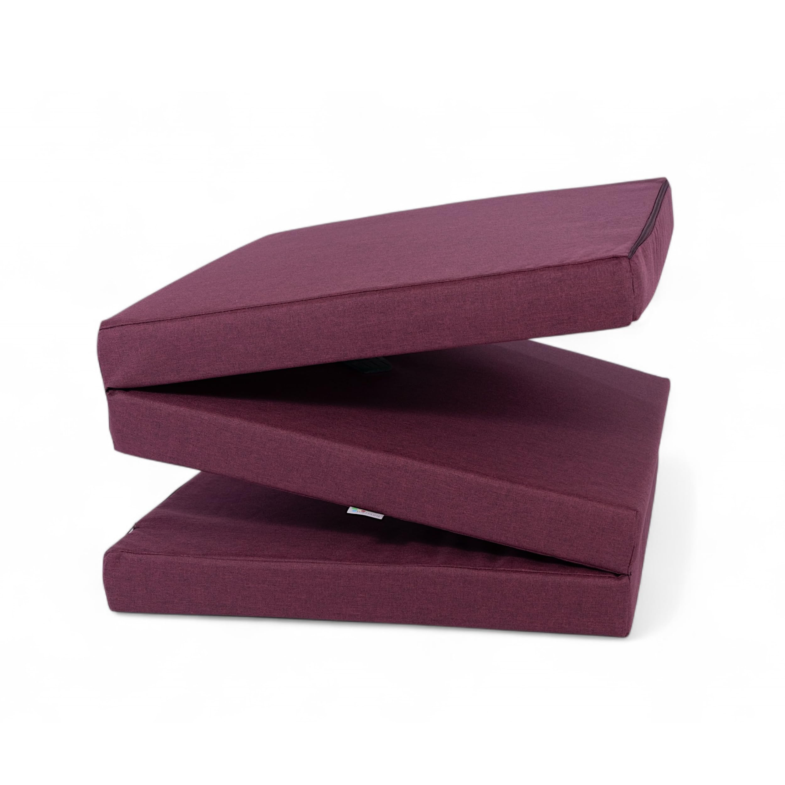 FORTISLINE Matelas Pliant 3 Parties 180 x 65 x 7 cm, Bordeaux déperlant - Matelas d’appoint Pliable pour invité, Voyage et Camping, Housse Lavable