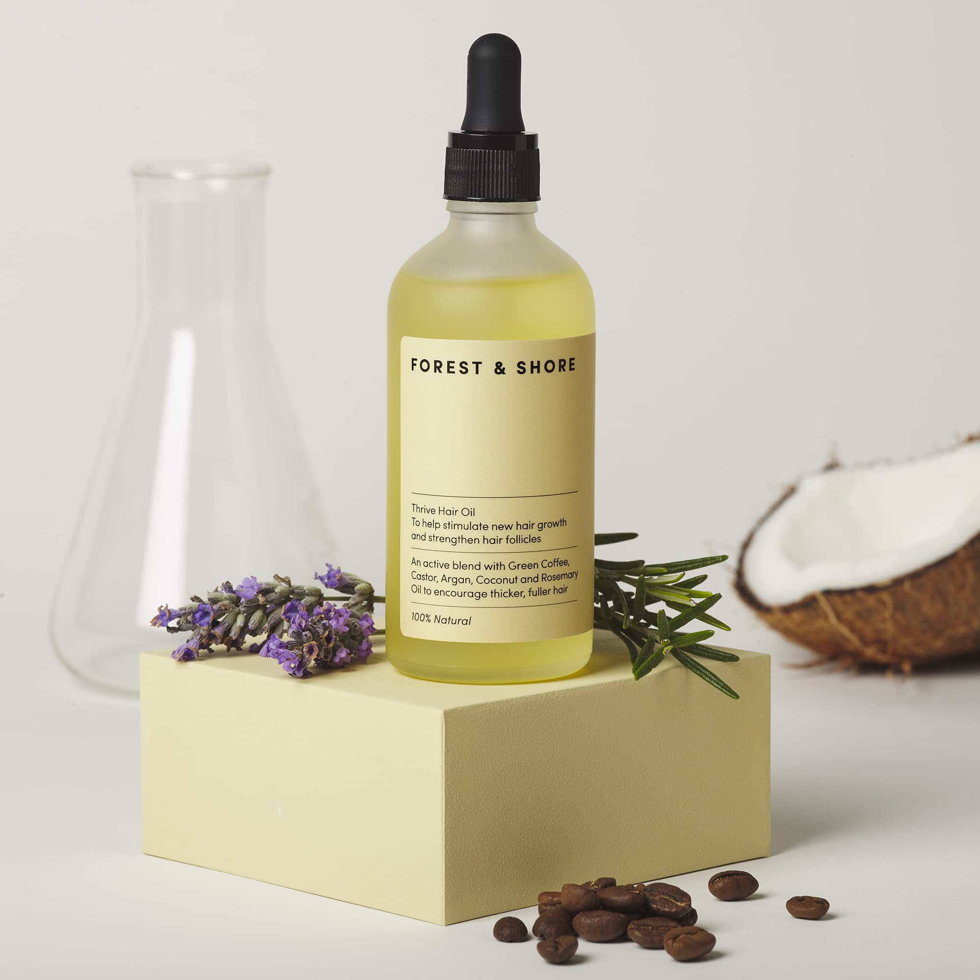 Natürliches Haaröl zum Haarwachstum beschleunigen mit biologischen Rosmarinöl, Rizinusöl, Mandelöl und Arganöl als Haarmaske und Haarkur (Haarwuchsöl)