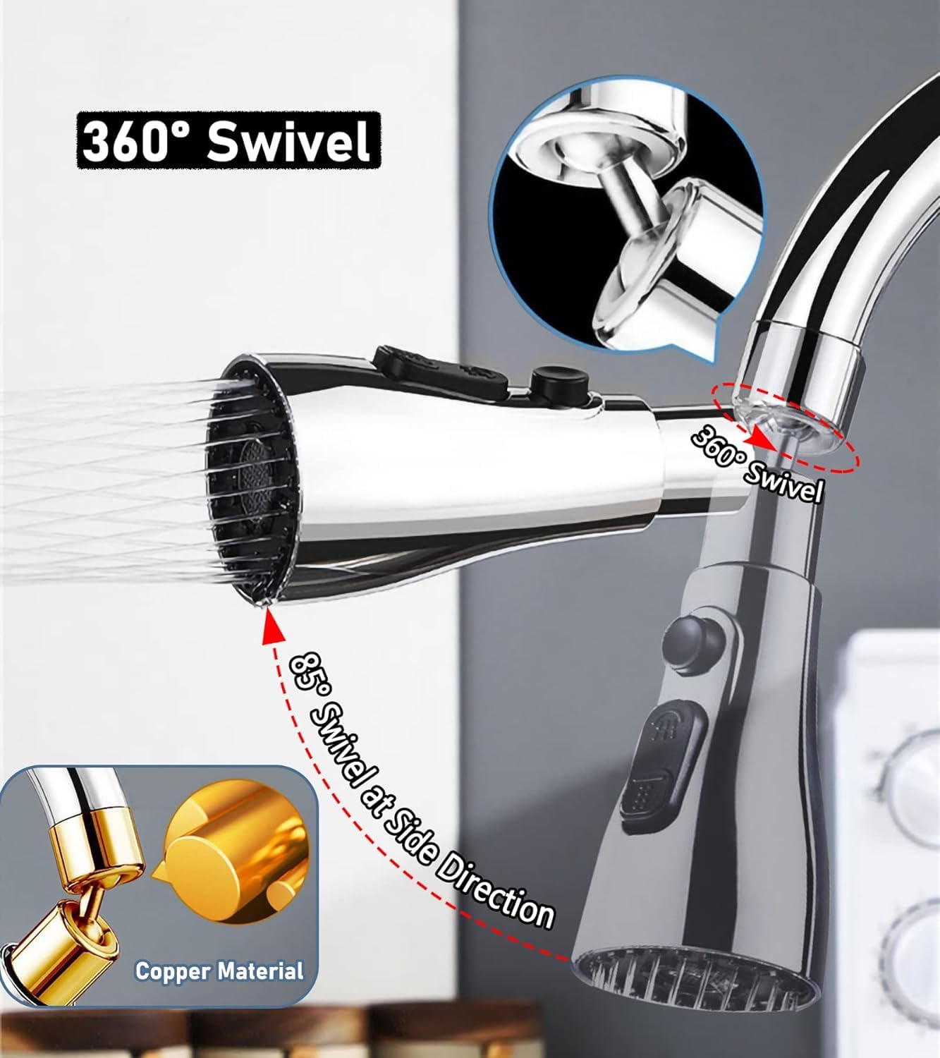 ALTON ALD830, ABS, 4-Function, Tap Extender for Kitchen Sink 2
