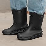 Rain Boots for Men, Waterproof Rubber Boots Superior Durable Mid Calf Garden Boots Non-Slip Mud Boots, Platform Fishing Boots for Outdoor Comfort Work Boots