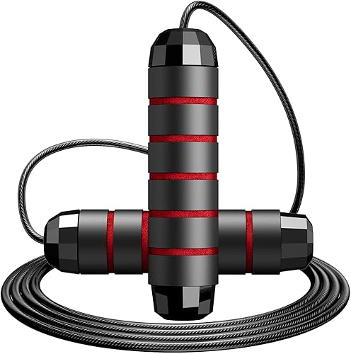 Cuerda de saltar, cable de salto de velocidad rápida sin enredos con rodamientos de bolas para mujeres, hombres y niños, cuerda de saltar de acero