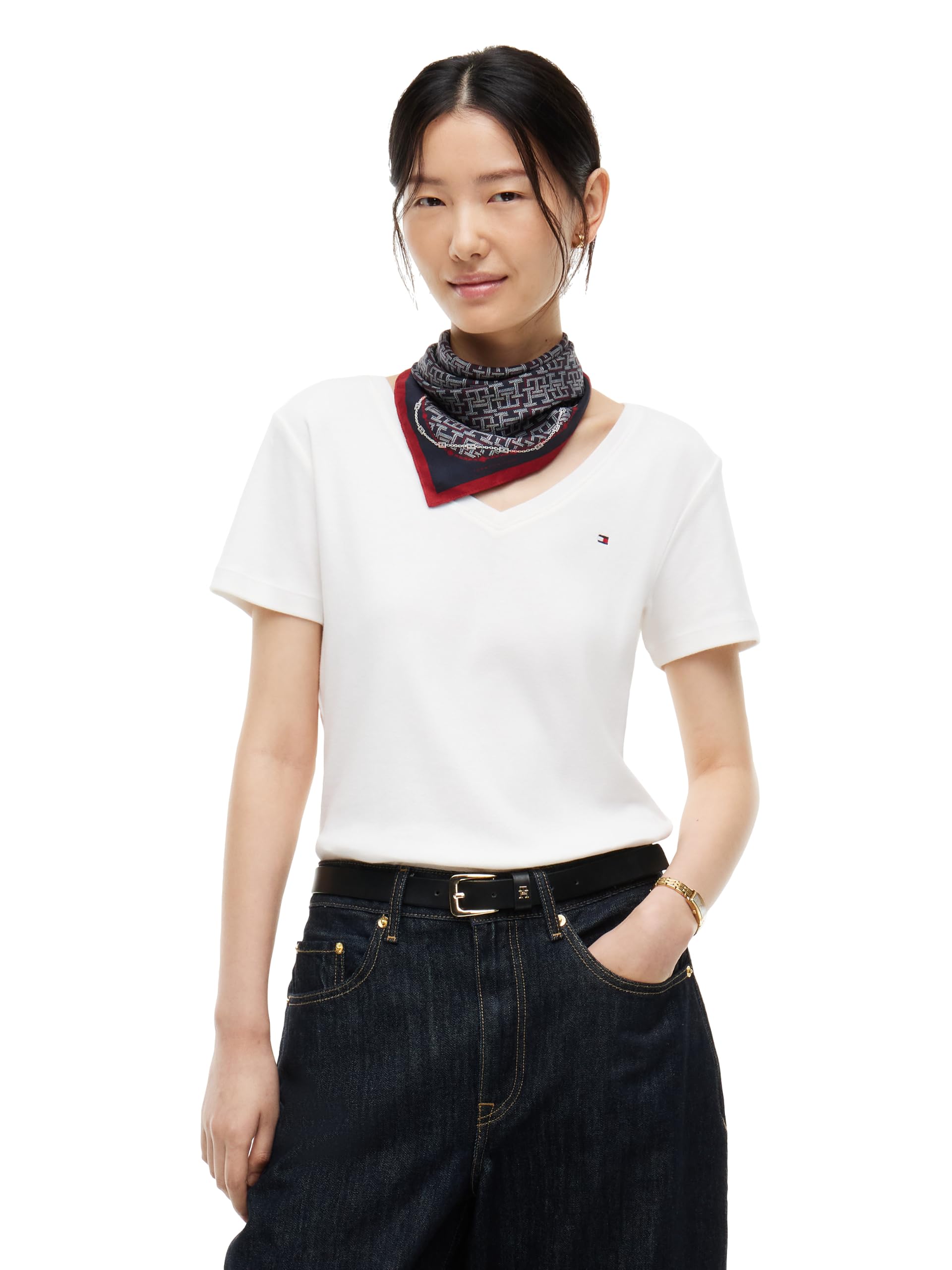 Women's Basic Short Sleeve Cotton V-Neck T-Shirt