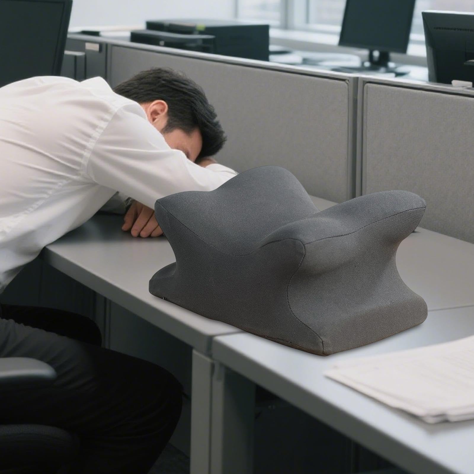 LOVIVER Cuscino da scrivania con poggiatesta, Versatile, Comodo, con Fodera Rimovibile, ergonomico, per Viaggi, aule, Ufficio, Grigio
