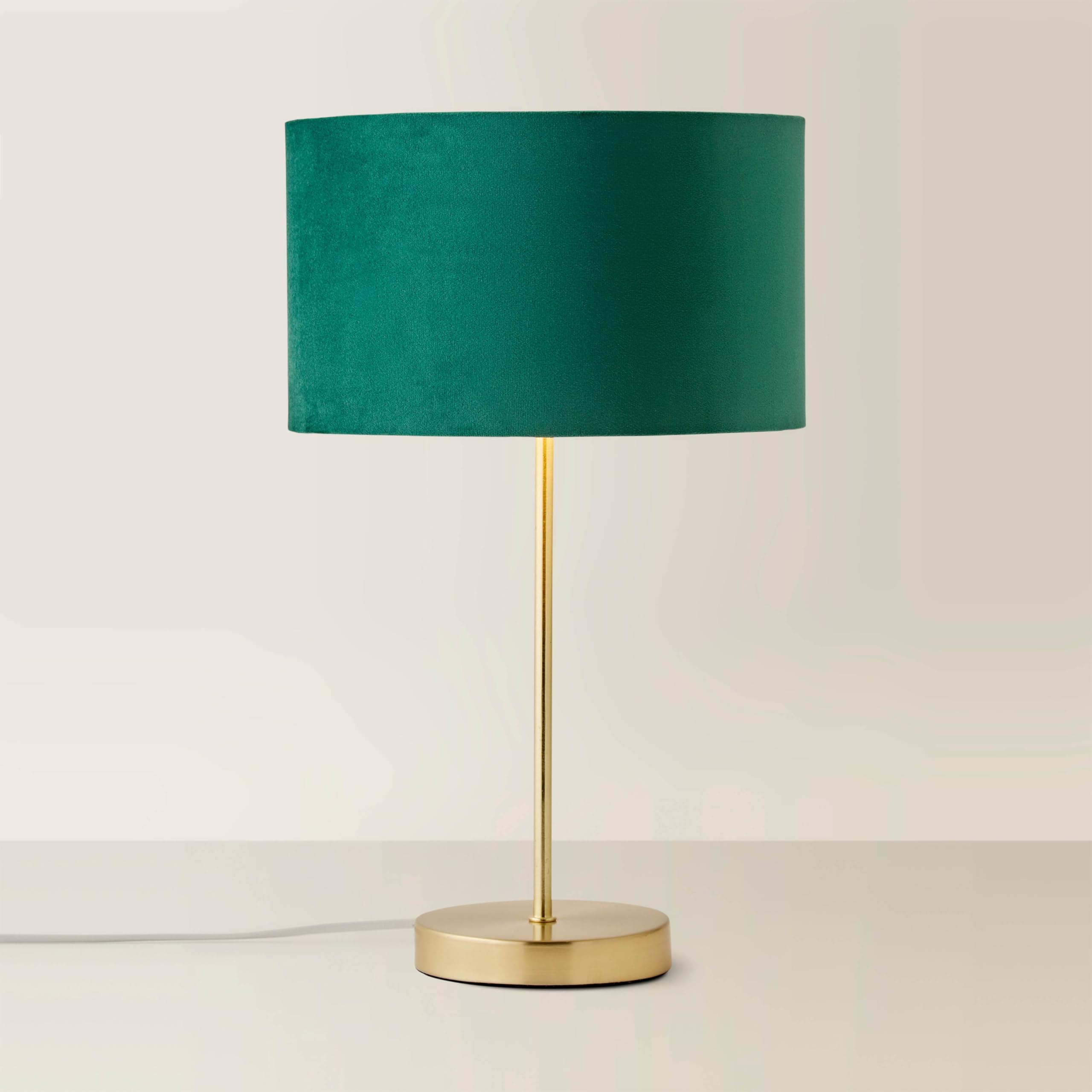 ValueLights | Charlie Gold Stem Table Lamp with Green Velvet & Gold Inner Shade | Table Lamps, Home Décor & Improvement Essential