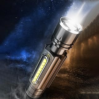 LED Flashlight, Small Handheld Flashlights 1000 Lumens Super Bright Flashlight, Zoomable, Rechargeable Flashlight with 4 Modes, Powerful Handheld Flashlight for Emergency