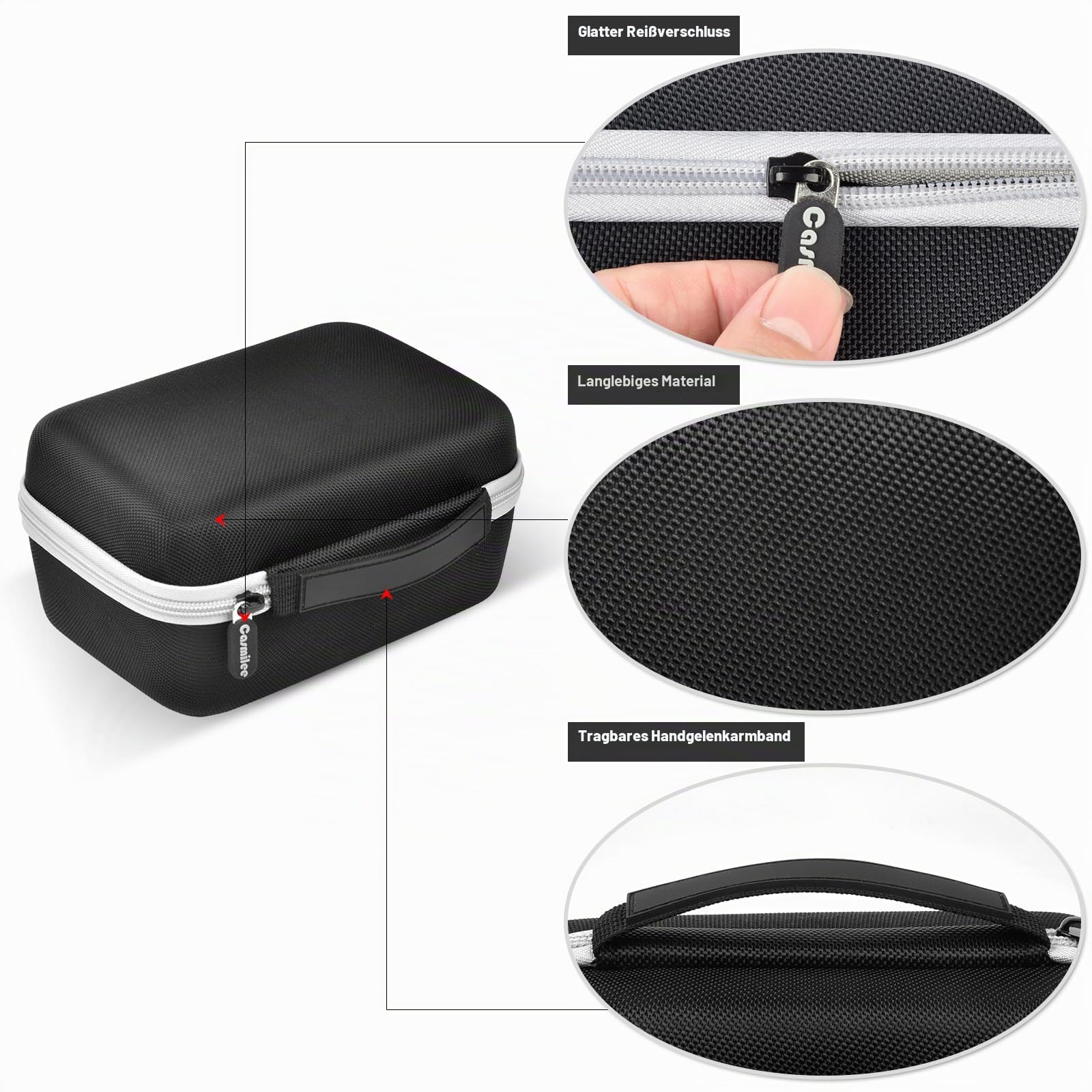 Mikrofon-Etui kompatibel mit Shure SM58/ SM57/ PGA48/ SM58S/ BETA 58A/ PGA58 Cardioid Dynamische Gesangsmikrofone, Handmikrofon Karaoke-Tool-Aufbewahrung für A25D Ständer-Adapter und Kabel - Nur Box