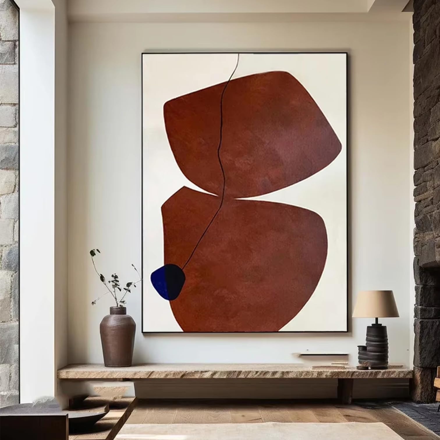 DFZEWKI Beige and Brown Abstract Beige Canvas Wall Art Canvas Prints Artwork for Living Room Home Decor(40x50cm(16x20in)/No frame)