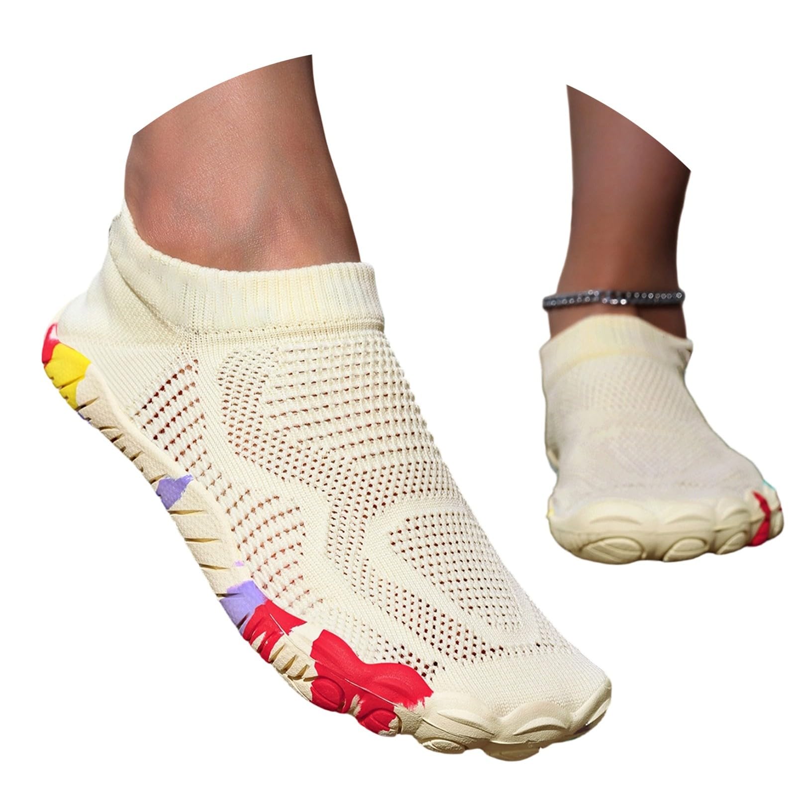 SKFLABOOF Wasserschuhe Damen Barfußschuhe Wasserdicht Schwimmschuhe Weich Leicht Traillaufschuhe Fitnessschuhe Mit rutschfest Sohle Schnell Schuhe Sommer Trocknend Badeschuhe Herren
