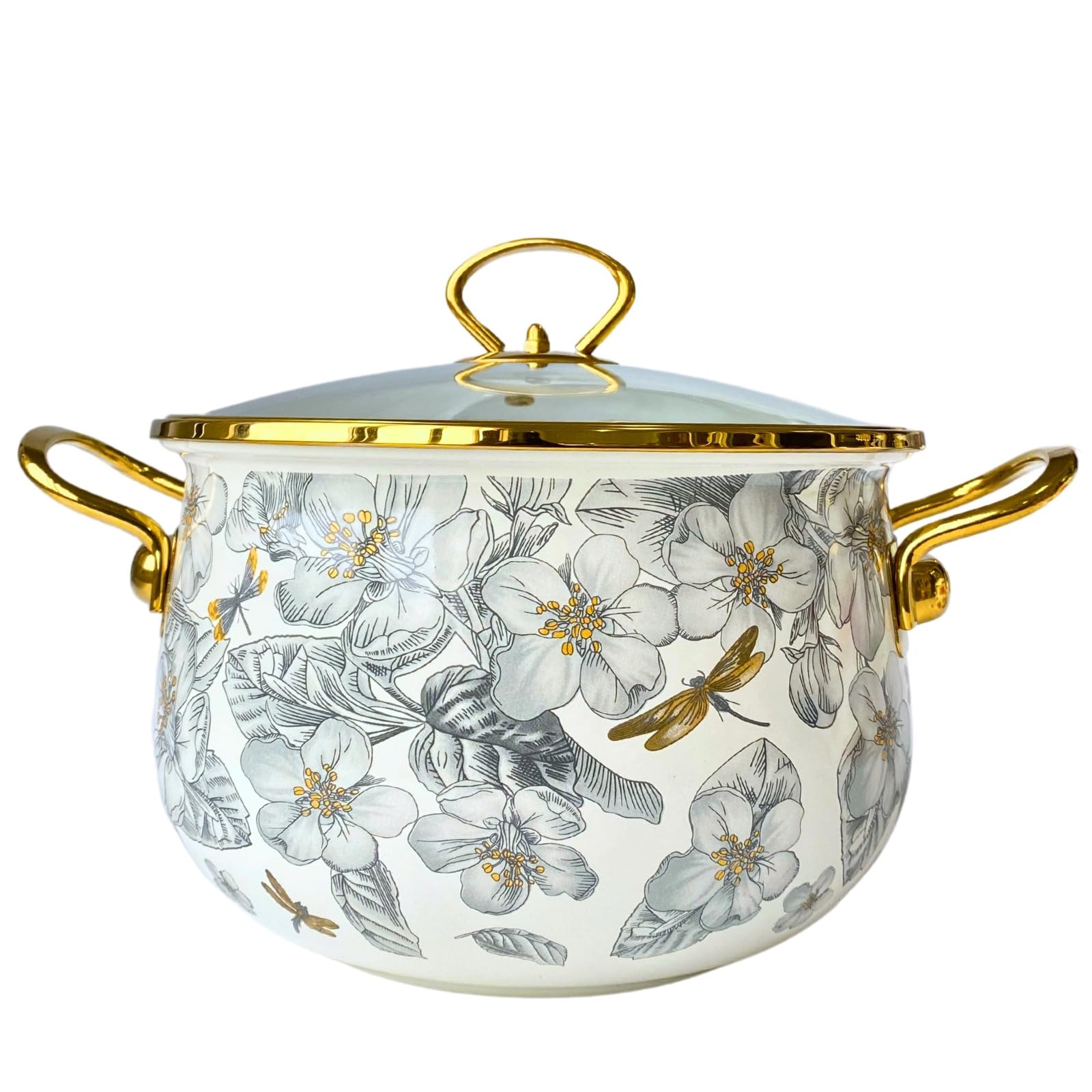Nieprzywierający garnek do gotowania z pokrywką, głęboki rondel w stylu vintage, duży garnek do zupy 5,5 l, na indukcyjną i kuchenną, podwójne uchwyty, łatwe czyszczenie, wszechstronne naczynia