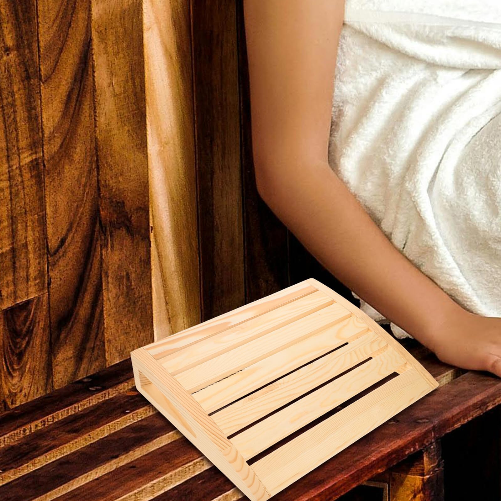 Saunakissen aus Massivholz Ergonomisch Nackenstützkissen für Dampfbad und Badewanne mit Hitzebeständigem Design zur Stressfreien Entspannung im Wellnessbereich